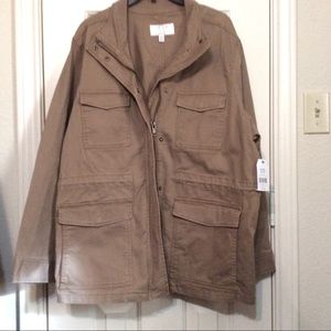 New Time & Tru XL 16-18 tan brown anorak jacket